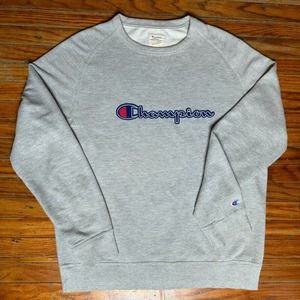 Champion Sweater Gray Size XL Pullover Crewneck Vintage 90s Athletic apparel